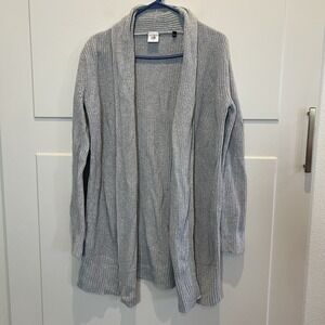 Cabi Open Knit Long Cardigan Gray‎ Women's Size Small long sleeve Sweater